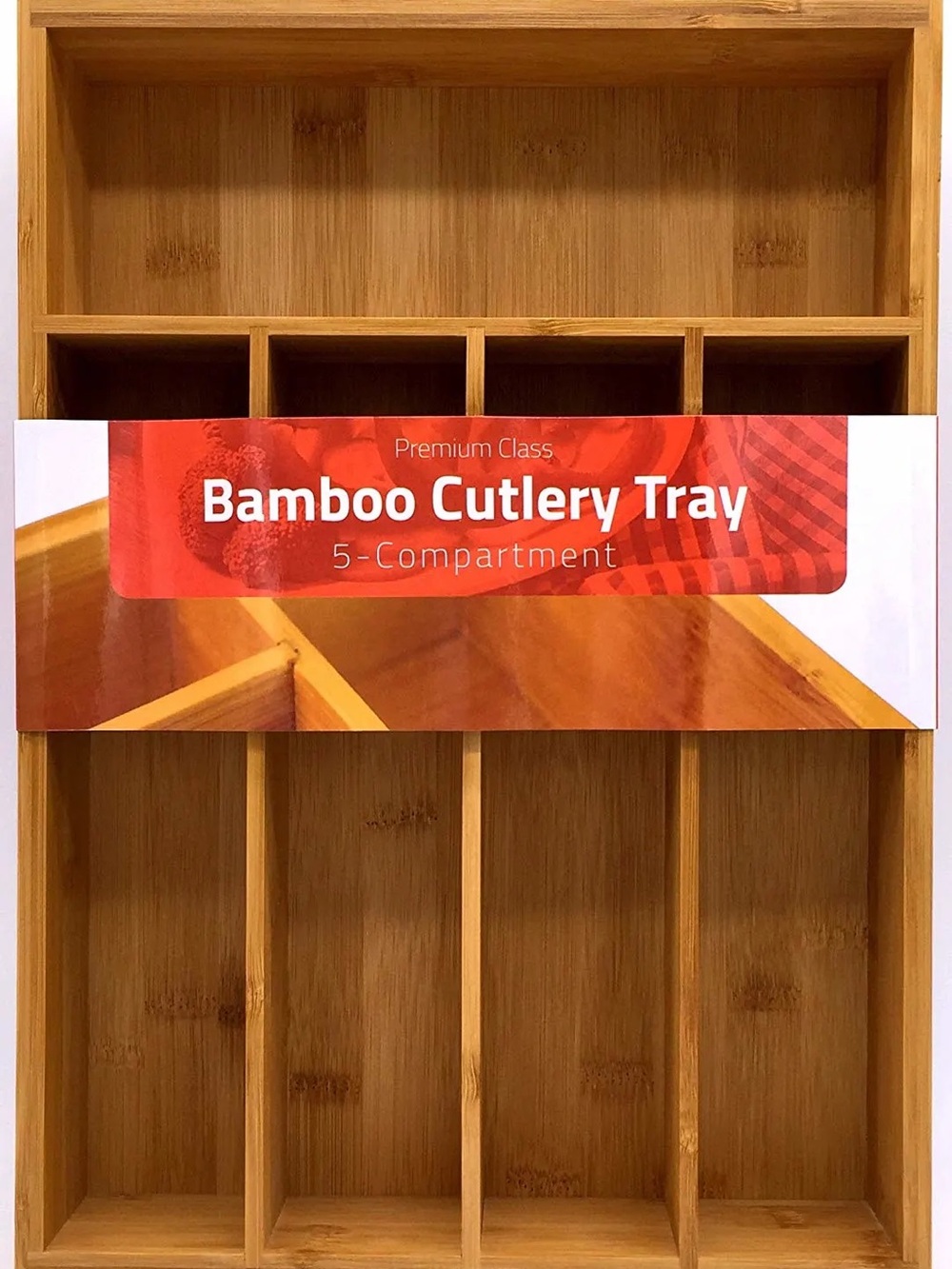 Utopia Bamboo Cutlery Tray Organizer - Natural